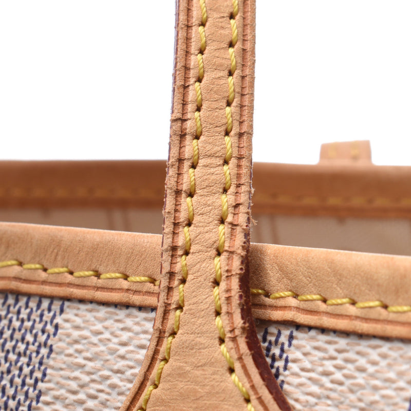 LOUIS VUITTON路易威登Azur Neverfull MM老白N51107女士Damier Azur帆布手提袋B等级二手Ginzo