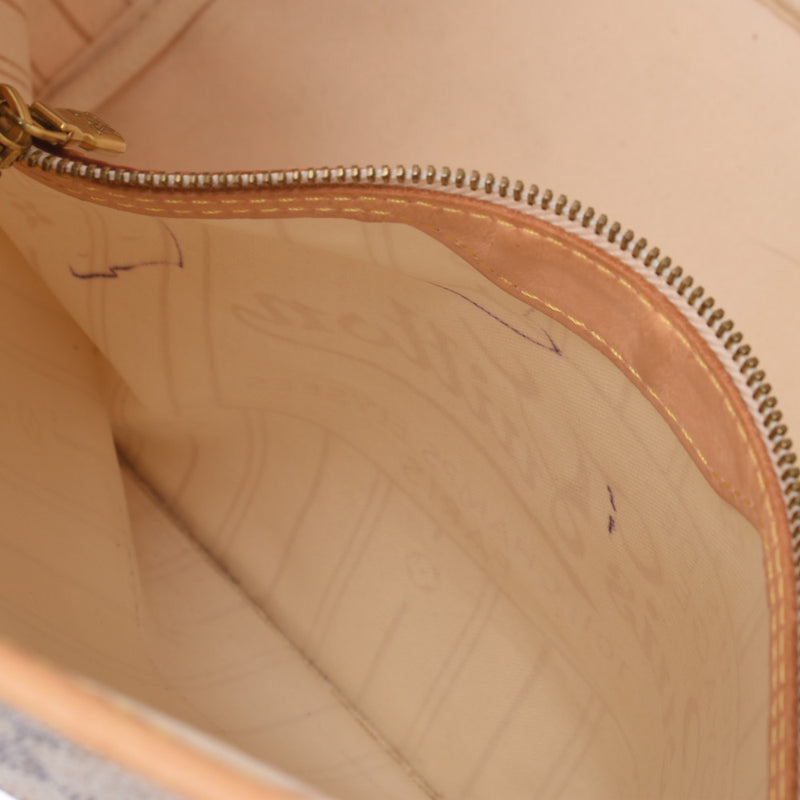 LOUIS VUITTON路易威登Azur Neverfull MM老白N51107女士Damier Azur帆布手提袋B等级二手Ginzo