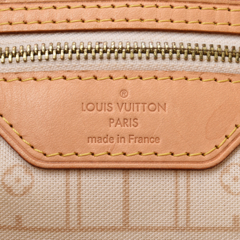 LOUIS VUITTON路易威登Azur Neverfull MM老白N51107女士Damier Azur帆布手提袋B等级二手Ginzo