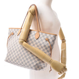 LOUIS VUITTON路易威登Azur Neverfull MM老白N51107女士Damier Azur帆布手提袋B等级二手Ginzo