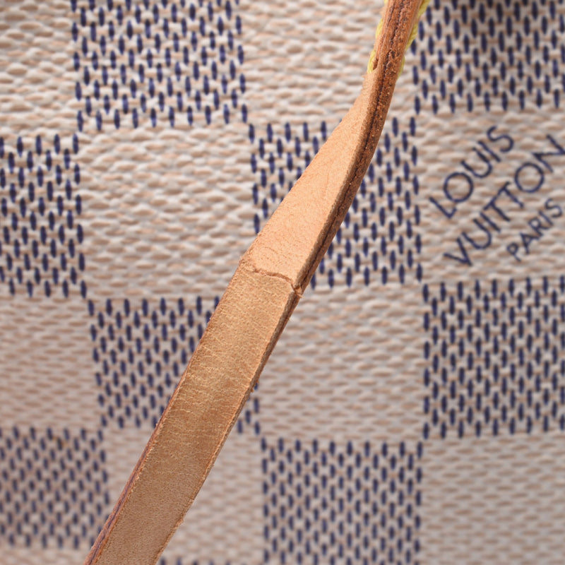 LOUIS VUITTON路易威登Azur Neverfull MM老白N51107女士Damier Azur帆布手提袋B等级二手Ginzo