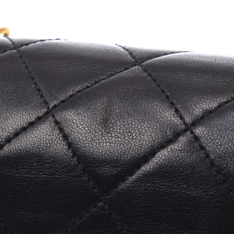 Chanel Chanel Matrasse链肩双盖黑金支架女士皮革单肩包AB排名使用二勒