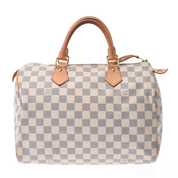 LOUIS VUITTON路易威登Damier Azur Speedy 30白色N41533中性Damier Azur帆布手提袋B二手Ginzo