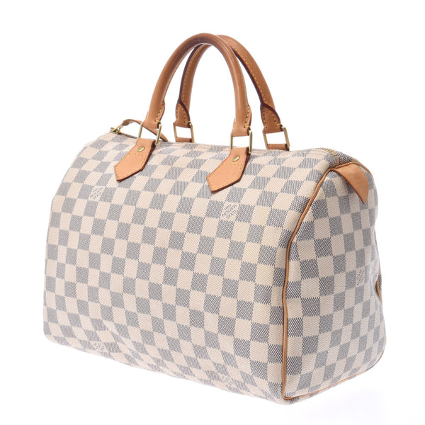 LOUIS VUITTON路易威登Damier Azur Speedy 30白色N41533中性Damier Azur帆布手提袋B二手Ginzo