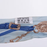 Hermes Hermes Twilley Chain Pattern Light Blue / Blue Women's Silk 100% Scarf B Rank Used Silgrin