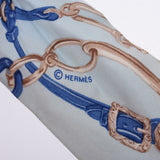 Hermes Hermes Twilley Chain Pattern Light Blue / Blue Women's Silk 100% Scarf B Rank Used Silgrin