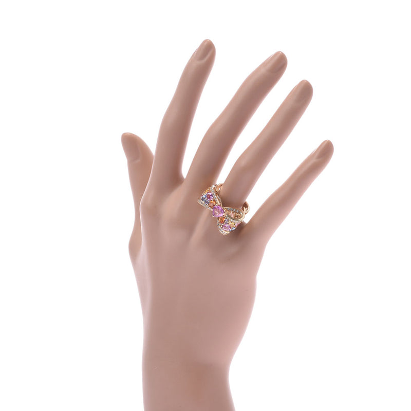 ポンテヴェキオ りぼんモチーフ 750(K18) ダイヤ サンゴ ピンク リング・指輪  11.5号 珊瑚 Ponte Vecchio【質屋】刻印