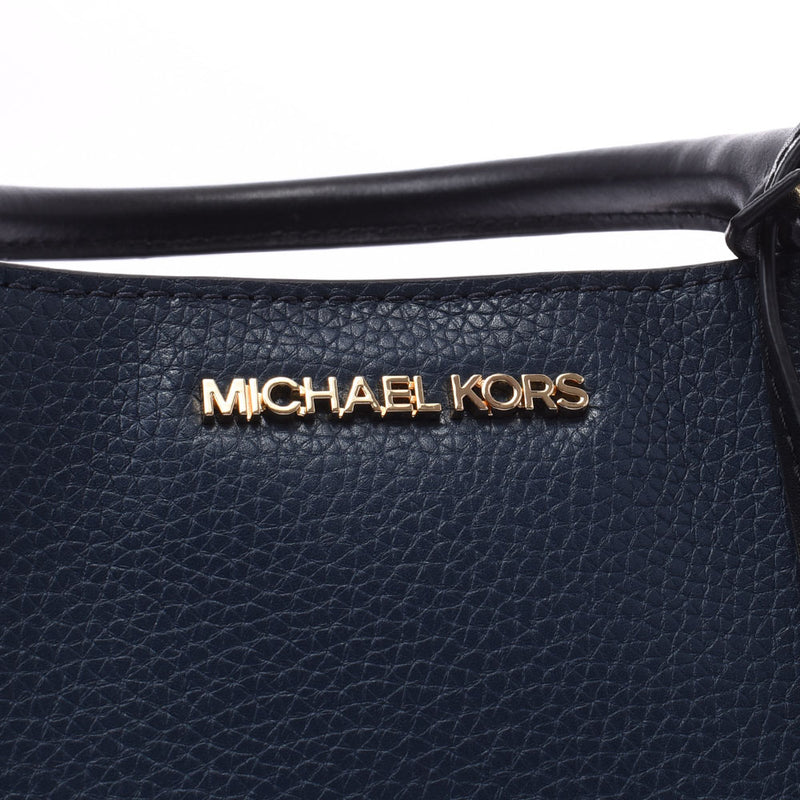 Michael Koors Michael Michael Michael Michael Michael Michael课程2WAY包藏蓝色金具35S0GKF-S1 T女士皮革手提包未使用银藏