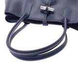 LONGCHAMP Ron Shan Roso Blue Silver Bracket 2685871882 Ladies Leather Tote Bag AB Rank Used Ginzo