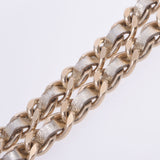 CHANEL シャネル チェーン 二重巻きタイプ 15年モデル ゴールド サイズM レディース GP レザー ブレスレット ABランク 中古 銀蔵