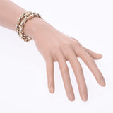 CHANEL シャネル チェーン 二重巻きタイプ 15年モデル ゴールド サイズM レディース GP レザー ブレスレット ABランク 中古 銀蔵