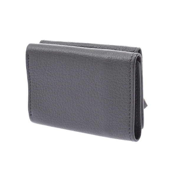 BALENCIAGA Balenciaga Mini Wallet Gray 470059 Ladies Leather Trimal Wallet AB Rank used Ginzo