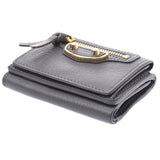 BALENCIAGA Balenciaga Mini Wallet Gray 470059 Ladies Leather Trimal Wallet AB Rank used Ginzo