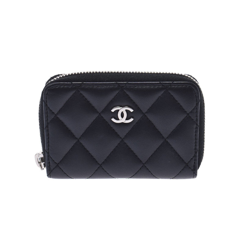 CHANEL シャネル マトラッセ コインパース 黒 シルバー金具 A69271 レディース ラムスキン コインケース Aランク 中古 銀蔵