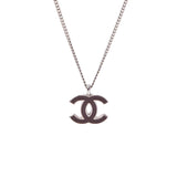 CHANEL Chanel Coco Mark 2002 Model Bordeaux Silver Bracket A17597 Ladies Silver Necklace A Rank used Ginzo