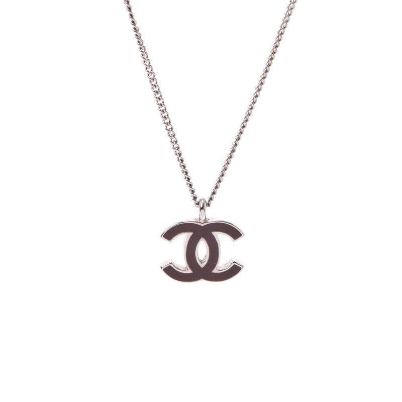 CHANEL Chanel Coco Mark 2002 Model Bordeaux Silver Bracket A17597 Ladies Silver Necklace A Rank used Ginzo