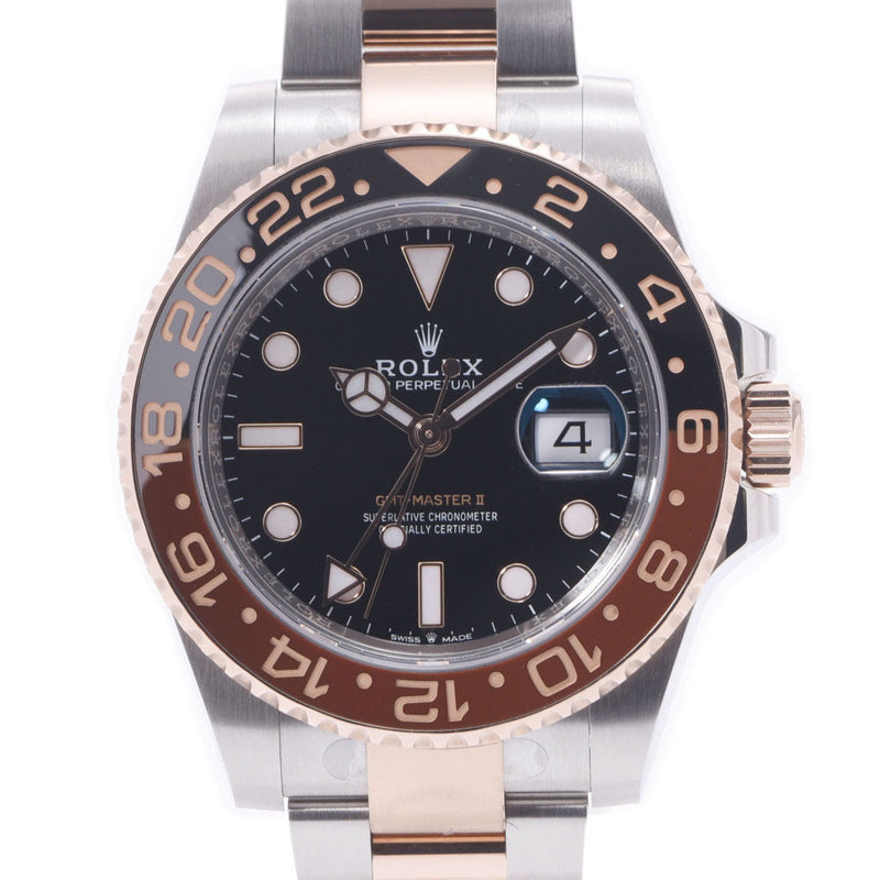 【現金特価】ROLEX ロレックス GMTマスター2 黒/ブラウンベゼル 126711CHNR メンズ SS/エバーローズゴールド 腕時計 黒文字盤 Aランク 中古 銀蔵