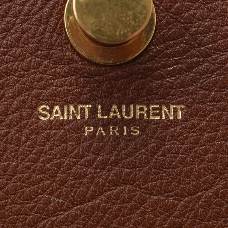 SAINT LAURENT Saint Laurent Muse Tou 2WAY Bag Tea 313499 Ladies Calf Canvas Handbag AB Rank Used Ginzo