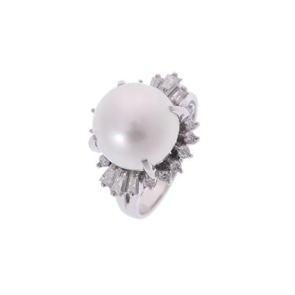Other pearl 11.40-11.60mm diamond 0.62ct 13 Ladies PT900 Platinum Ring / Ring A Rank Used Ginzo