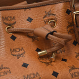 MCM Msiem Visetos 2WAY Bag Cognac Ladies Leather Handbag B Rank used Ginzo