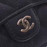 CHANEL Chanel Matrasse Classic Small Wallet Black Silver Bracket AP0230 Ladies Caviar Skin Three Folded Wallet A Rank Used Ginzo