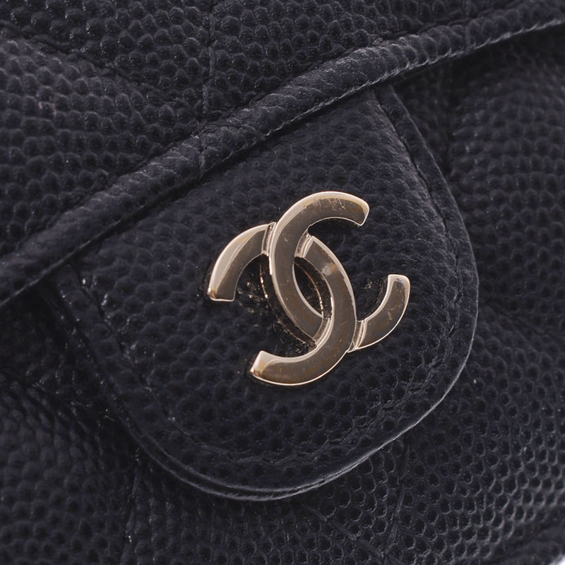 Chanel Classic Small Wallet 14143 Black Silver Bracket Ladies