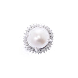 Other pearls 12.30-12.70mm diamond 0.44ct 13 Ladies PT900 Platinum ring / Ring A rank A ranked Ginzo