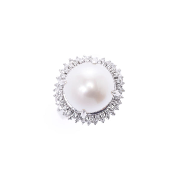 其他珍珠12.30-12.70mm钻石0.44ct 13女士PT900白金环 /戒指A等级A排名Ginzo