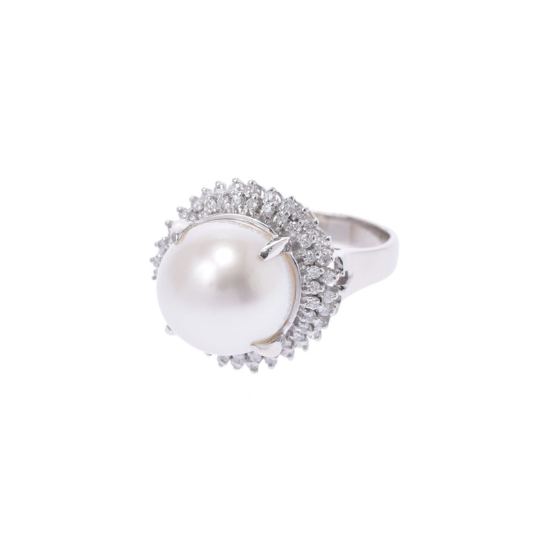 Other pearls 12.30-12.70mm diamond 0.44ct 13 Ladies PT900 Platinum ring / Ring A rank A ranked Ginzo