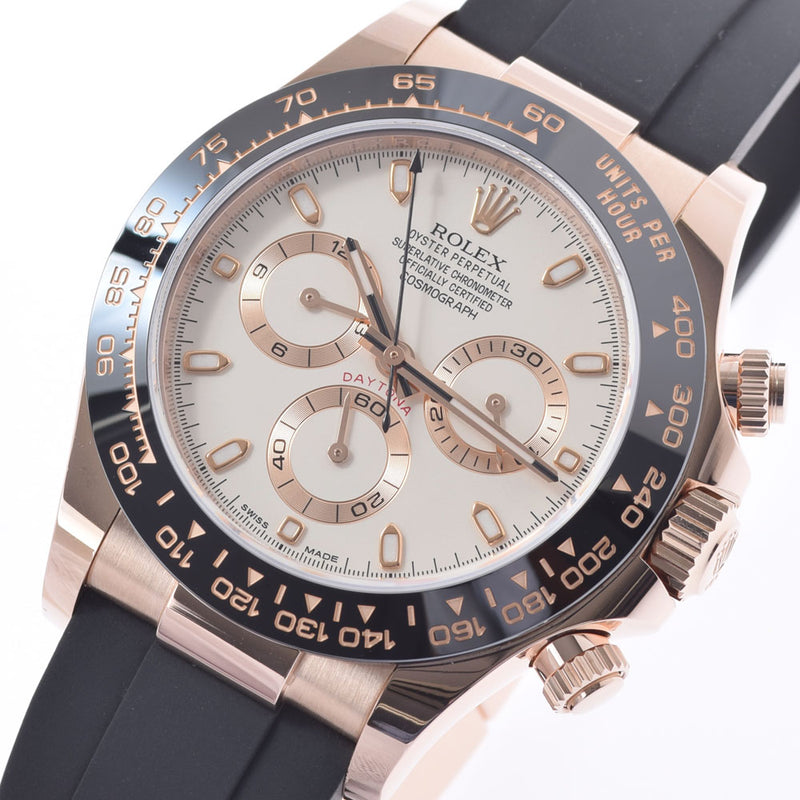 [Cash special price] ROLEX Rolex Daytona 116515LN Men's RG/Rubber Watch Automatic Wrap Ivory Dial A Rank used Ginzo