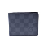 路易·威登（Louis Vuitton）路易·维顿（Louis Vuitton）达米尔（Damier Damier）石墨portofoyl细长黑色/灰色n63261男士双折 - 折叠钱包