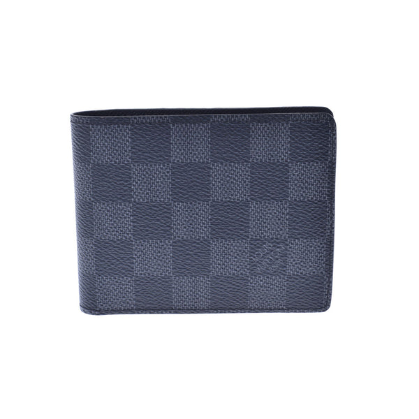 LOUIS VUITTON Louis Vuitton Damier Graphit Portofoyl Slender Black/Gray N63261 Men's Bi -Fold Wallet A Rank Used Ginzo