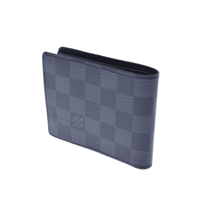 LOUIS VUITTON Louis Vuitton Damier Graphit Portofoyl Slender Black/Gray N63261 Men's Bi -Fold Wallet A Rank Used Ginzo