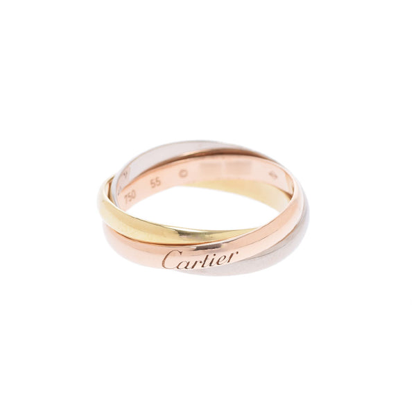 Cartier Cartier Trinity Ring＃55 SM 13女士K18YG/wg/pg戒指/戒指