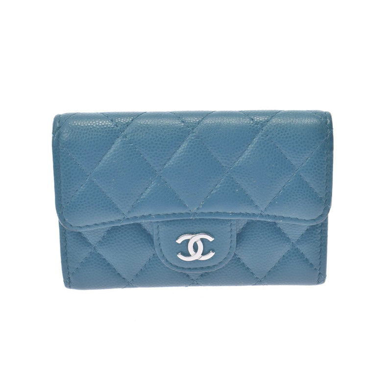 CHANEL Chanel Green A80799 Ladies Caviar Skin Coin Case B Rank Used Ginzo