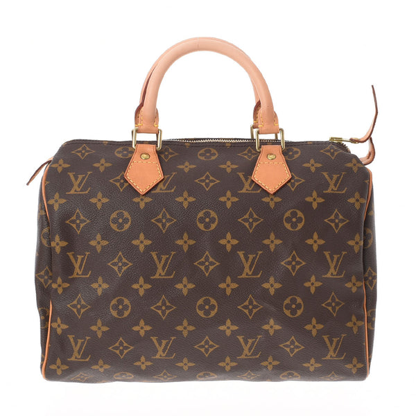 LOUIS VUITTON Louis Vuitton Monogram Speedy 30 Brown M41526 Unisex Monogram Canvas Handbag AB Rank Used Ginzo