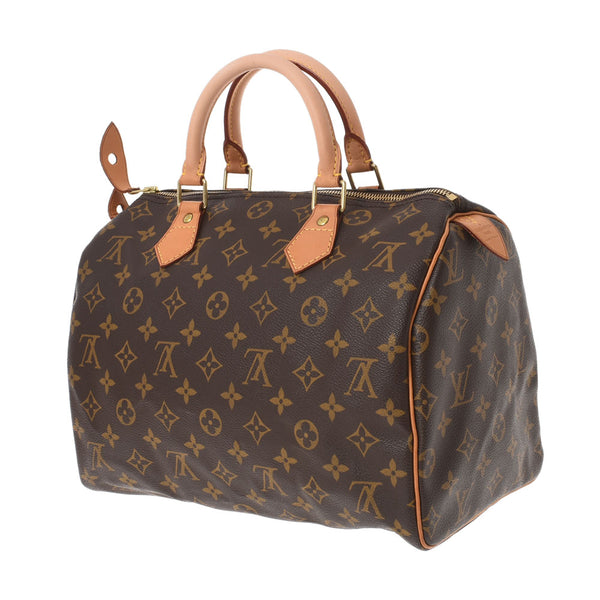 LOUIS VUITTON Louis Vuitton Monogram Speedy 30 Brown M41526 Unisex Monogram Canvas Handbag AB Rank Used Ginzo