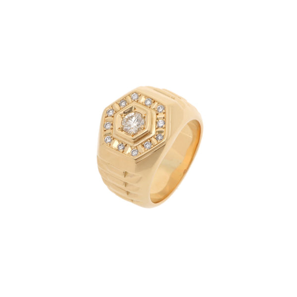 Other diamond 0.518CT /0.30ct No. 20 Unisex K18YG Ring /Ring A Rank used Ginzo