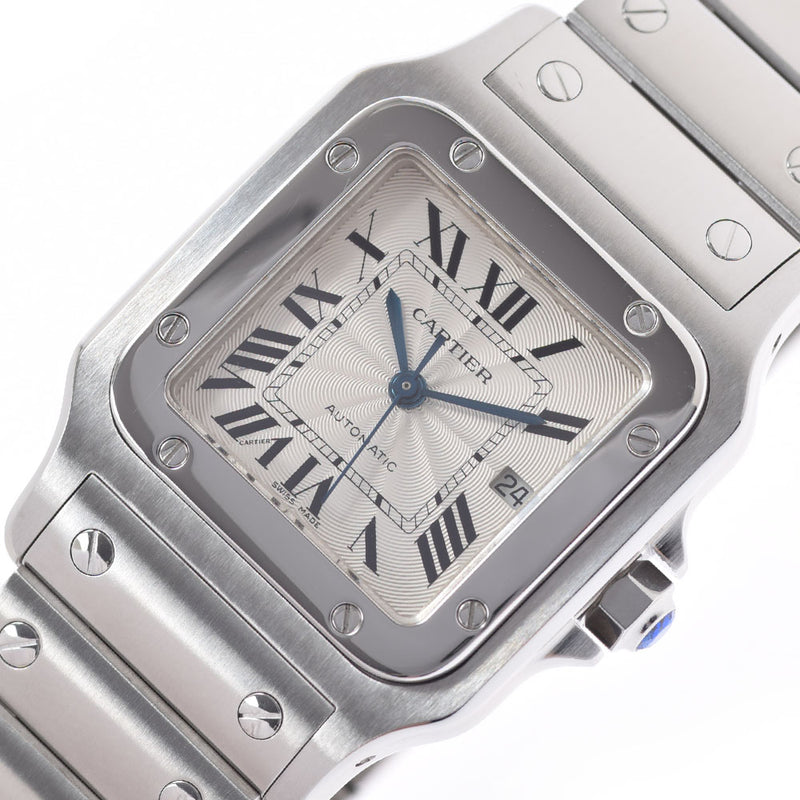 Cartier Cartier Cartier Santos Galbe LM Boys SS观看自动银拨盘