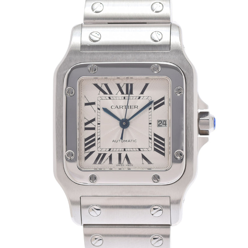 Cartier Cartier Cartier Santos Galbe LM Boys SS观看自动银拨盘