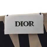Christian DIOR Christian Dior Mizza Navy/Beige Ladies Silk 100% Scarf A Rank used Ginzo