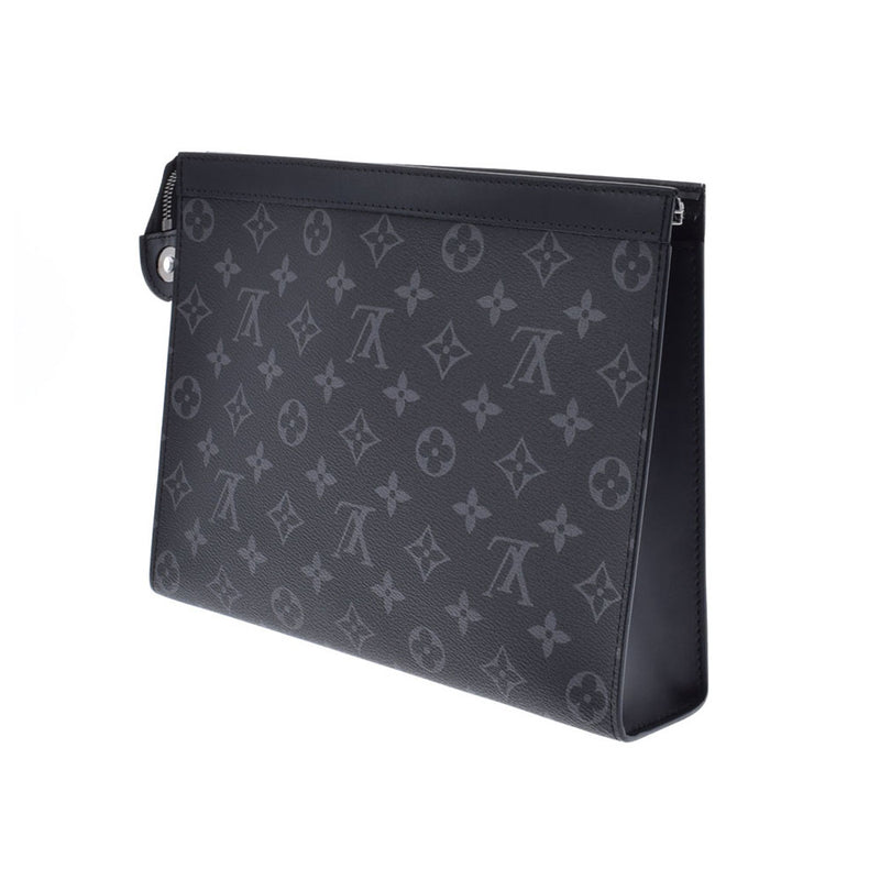 LOUIS VUITTON Louis Vuitton Monogram Eclipse Pochet Boyage MM Clutch Bag Black M61692 Men's Monogram Canvas Candy Bag A Rank used Ginzo