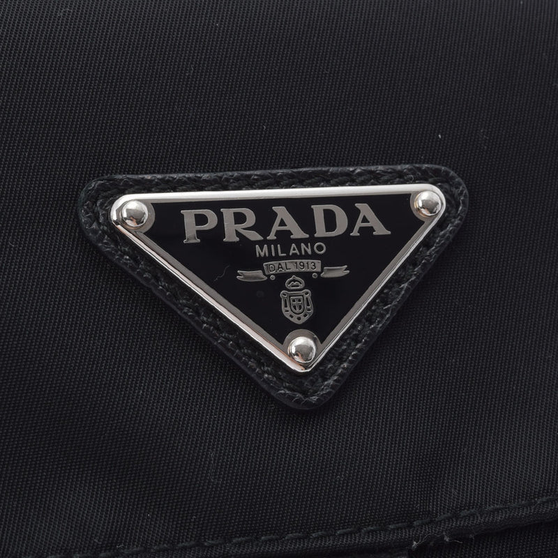 Prada Prada Black 1BD994女士尼龙肩袋AB级使用Ginzo