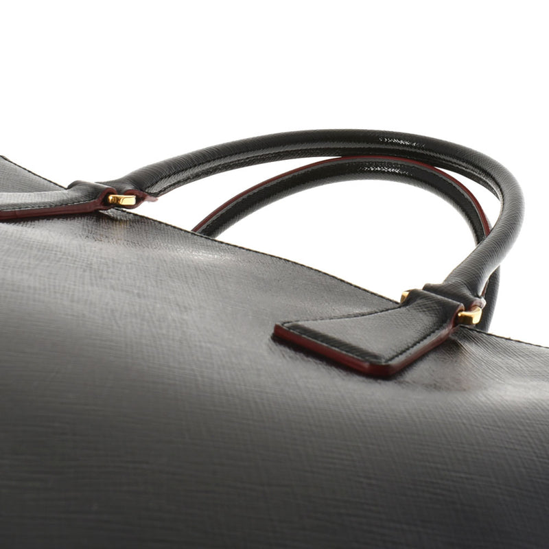 PRADA Prada 2WAY Bag Black 1BA801 Unisex Enamel Handbag A Rank used Ginzo