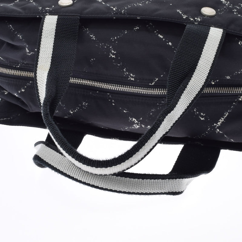 CHANEL Chanel Travel Line Black Unisex Nylon Boston Bag AB Rank Used Ginzo