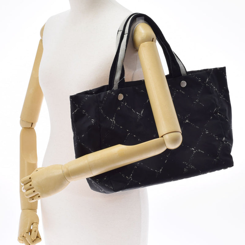 CHANEL Chanel Travel Line Tote Black Ladies Nylon Handbag B Rank used Ginzo