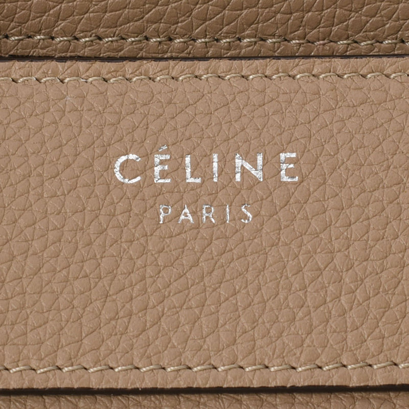 CELINE セリーヌ ラゲージ マイクロショッパー グレー レディース カーフ ハンドバッグ Aランク 中古 銀蔵