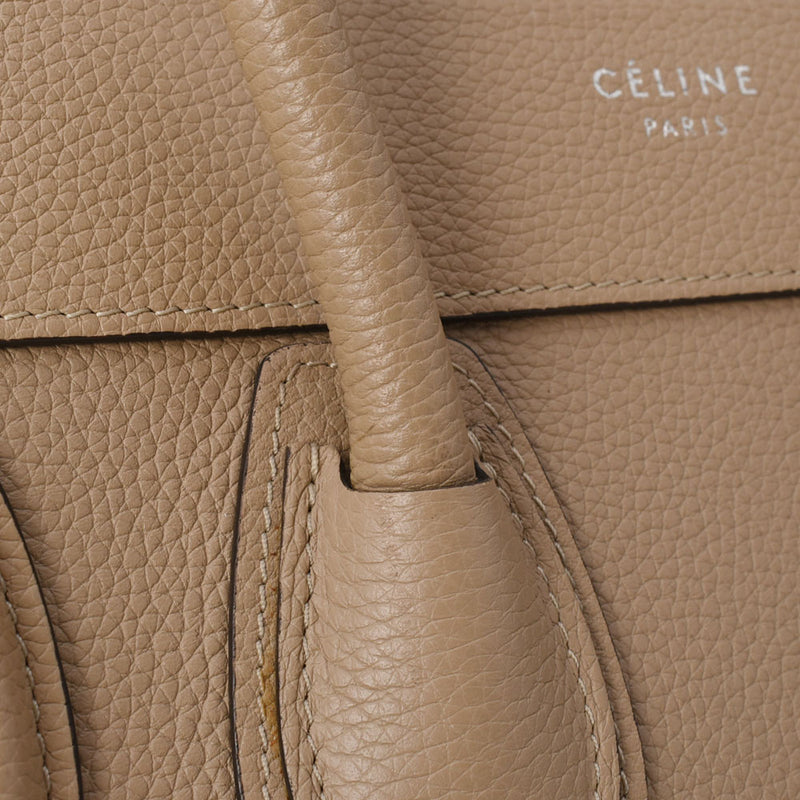 CELINE セリーヌ ラゲージ マイクロショッパー グレー レディース カーフ ハンドバッグ Aランク 中古 銀蔵