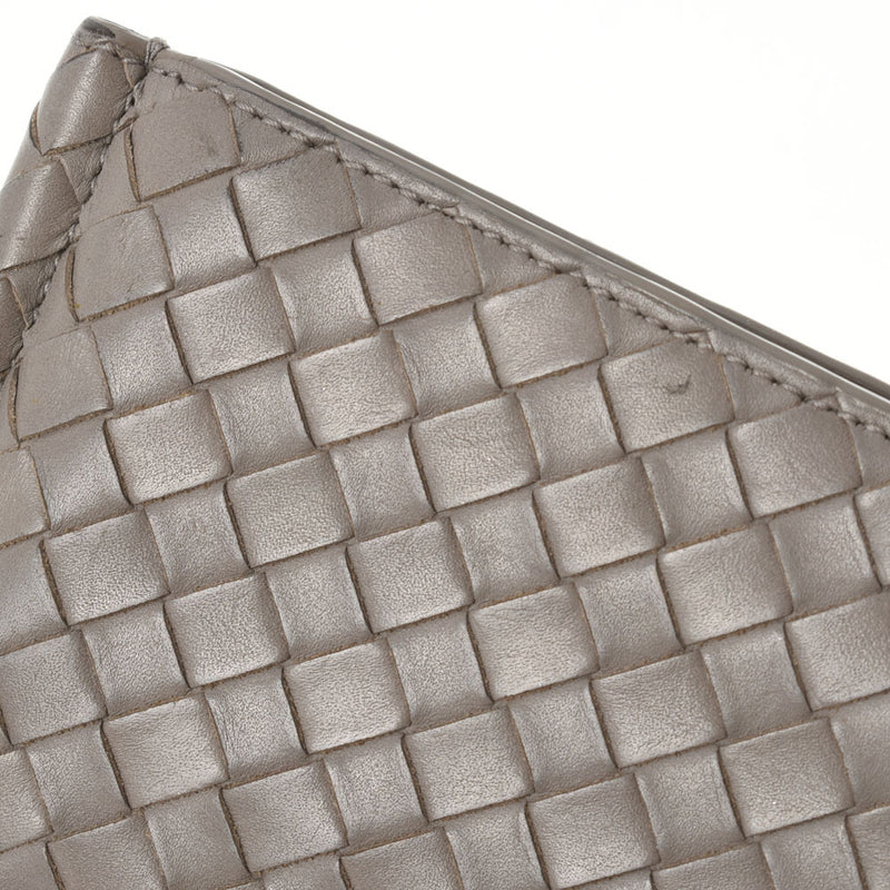 BOTTEGAVENETA ボッテガヴェネタ イントレチャート マネークリップ付き グレー S01913845I メンズ レザー 二つ折り財布 ABランク 中古 銀蔵