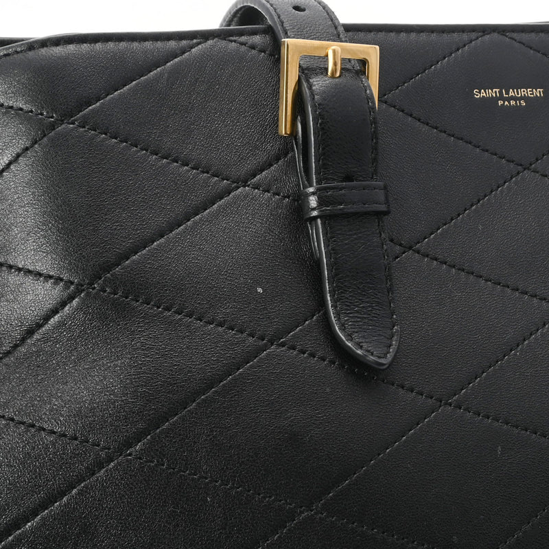 SAINT LAURENT サンローラン 黒 698204 ユニセックス レザー トートバッグ ABランク 中古 銀蔵